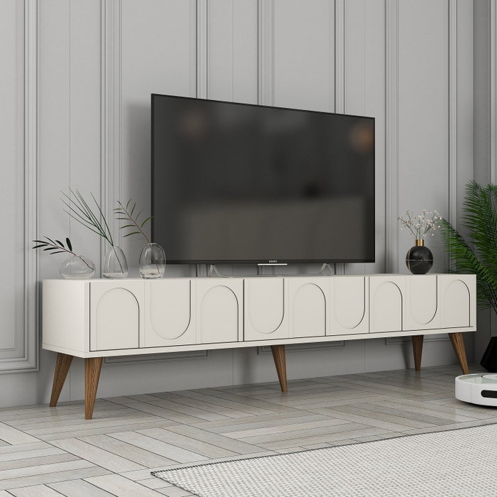 Hanah Home Lyon 44 Mueble para TV Crema y Nogal Hanah Home Lyon 44 Mueble para TV Crema y Nogal